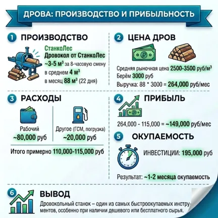 Дровокол гидравлический «Дровосек» ДГП500 с гидроподачей СтанкоЛес: фото 2