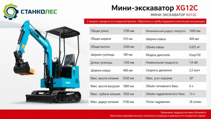 Мини-экскаватор XG12C СтанкоЛес: фото 2
