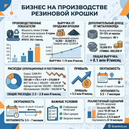 Производственная линия переработки шин ПШ, 2 000 кг/час СтанкоЛес: фото 2