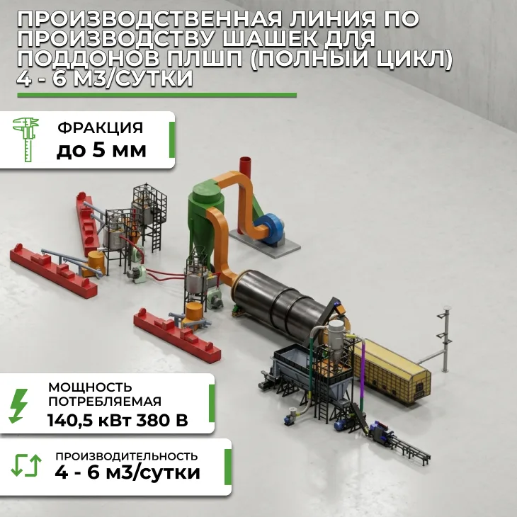 Производственная линия по производству шашек для поддонов ПЛШП (полный цикл), 0,5 - 0,75 м3/час СтанкоЛес